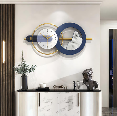 Blue with gold metal wall clock imported